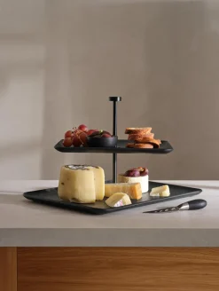 ASA Selection etagere 2-stufig, rechteckig, schwarz