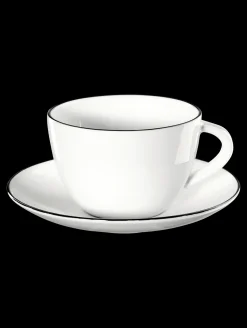 ASA Selection kaffeetasse mit unterteller, ligne noire